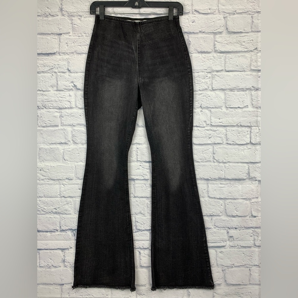 Tinseltown Black Faded Bootcut Flare Denim High Waist Jeans Size 3 BOHO Juniors